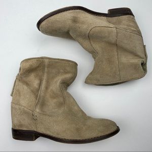 Zara trf Hidden Wedge Suede Bootie
